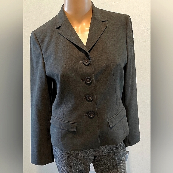 Brand New Ann Taylor Greenish Brown Wool Blazer Size 4 Petite - Picture 1 of 15